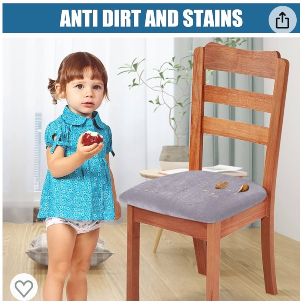 smiry original velvet dining chair seat covers set of 6. New without tags. - Picture 3 of 9